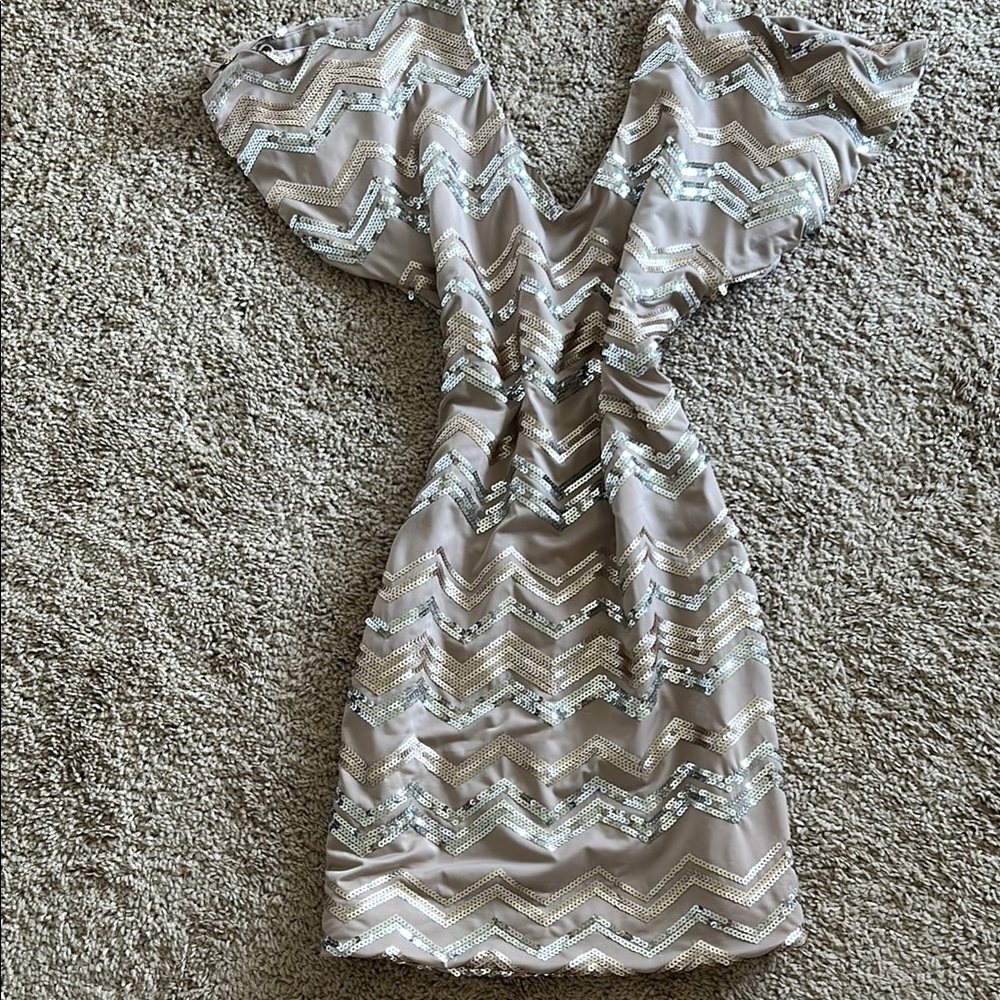 Profile Sequined Sheath Mini Dress